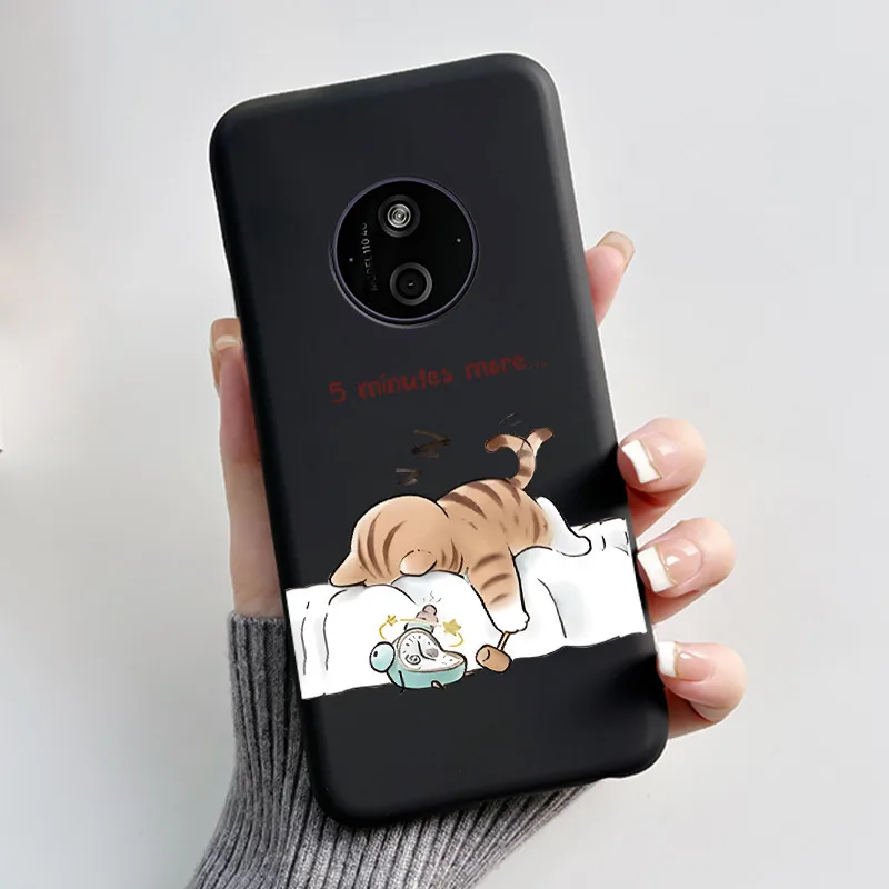 Aesthetic Shockproof Black Silicone Case with Sunset Pattern