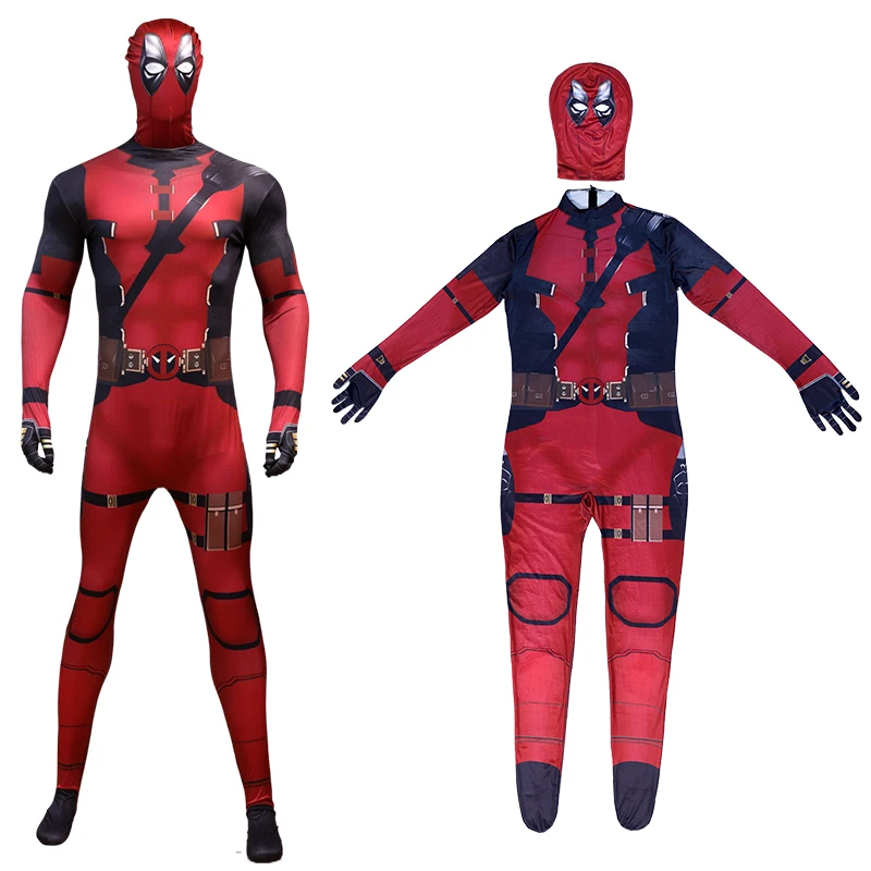Cosplay Jumpsuit Superhero Cosplay Costume DEADPOOL Costumes Kids Adults Superhero Cosplay Bodysuit with Accessories Movie Character Wade Wilson Boys Fantasy New Year Gift
