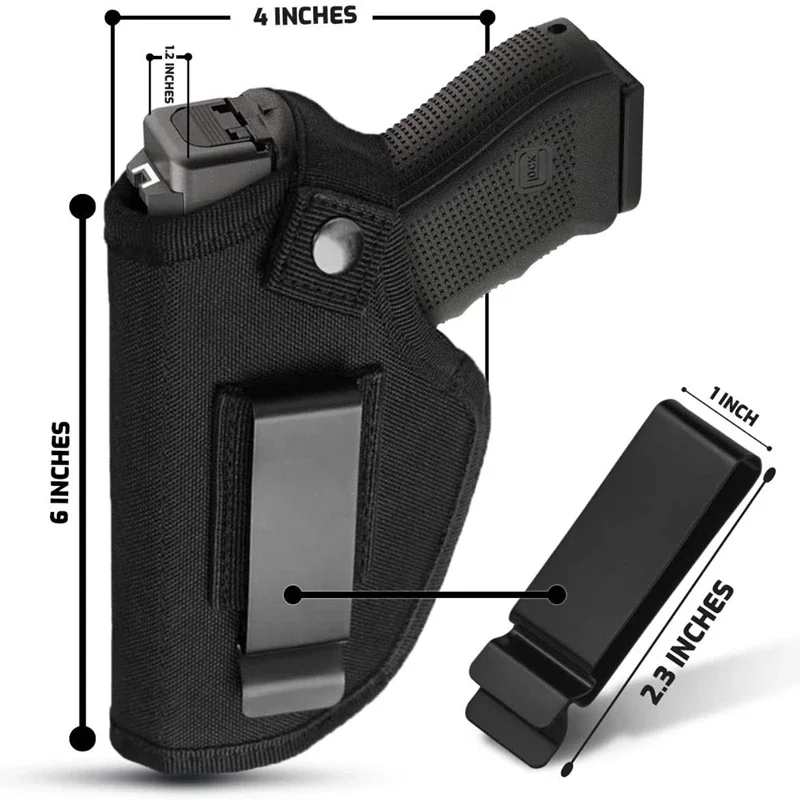 IWB/OWB Gun Holster Pistol Fit: Glock 19 17 26-Taurus G2C G3C-Sig Sauer P320 S&W M&P 9mm / 40 / 45 380 Ruger pistol holster gun holster