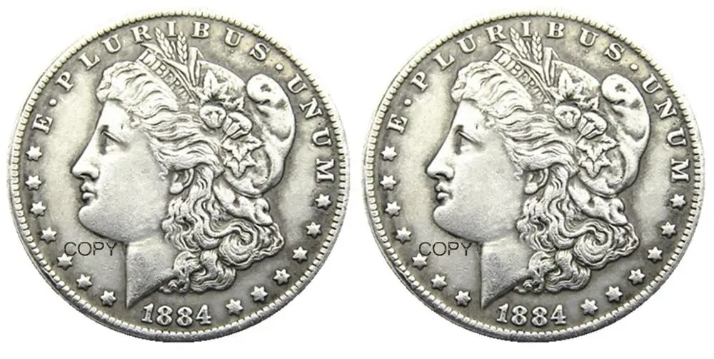 

США 1884/1884 два лица Морган доллар Посеребренная КОПИЯ монета