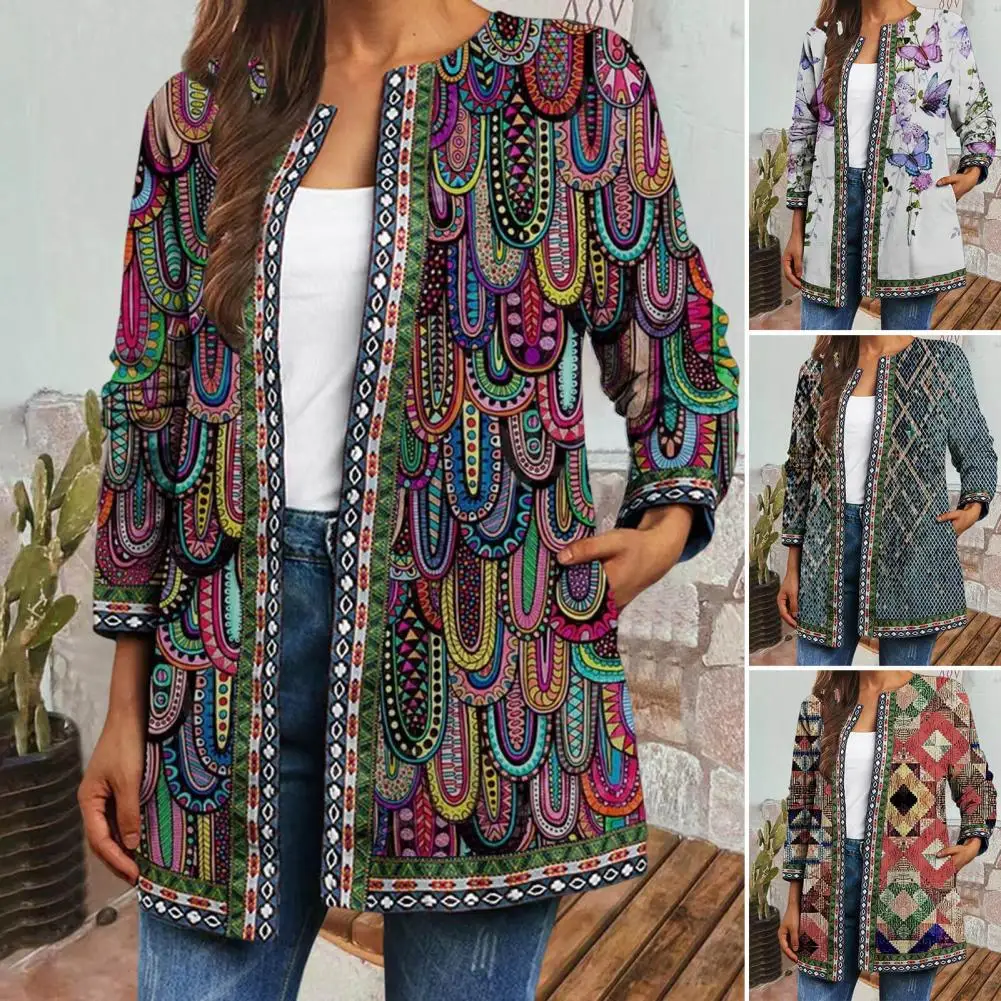

Autumn Coat Chic Collarless Plus Size Autumn Coat Colorful Winter Jacket Cardigan Plus Size Spring Jacket for Home