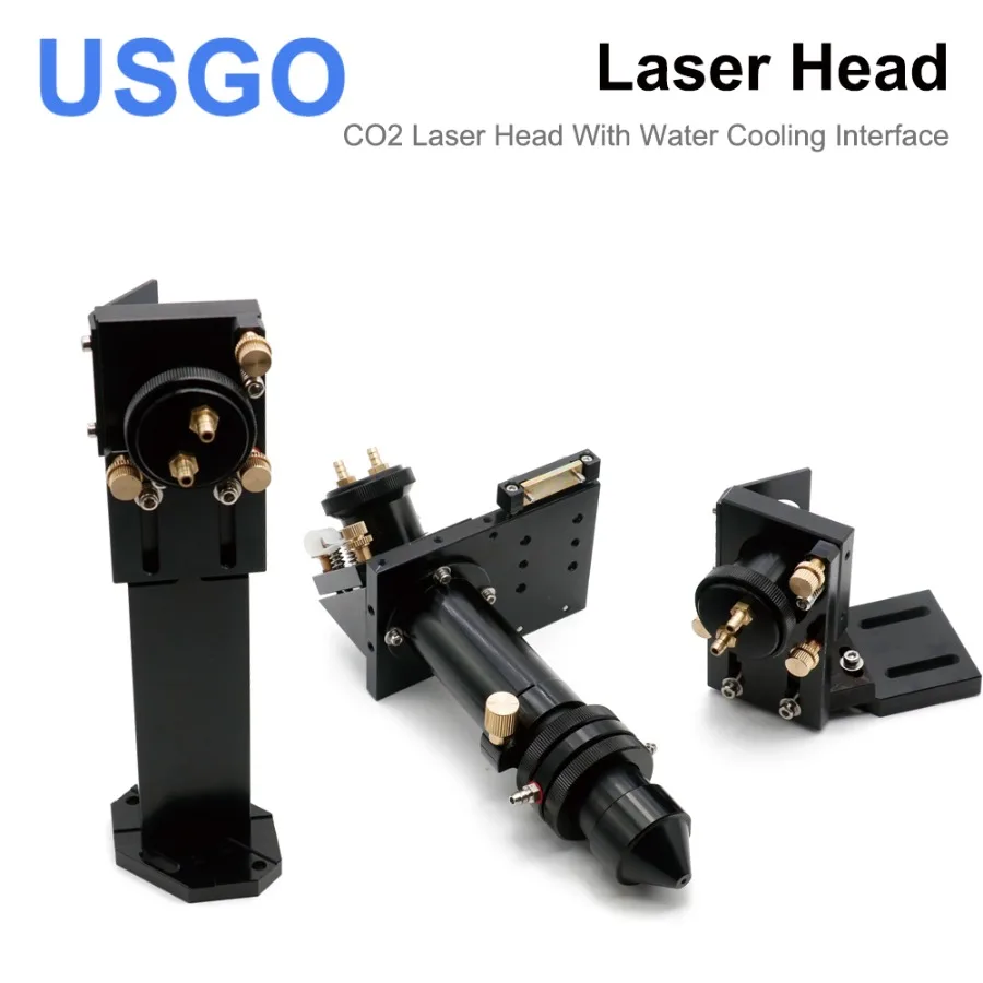 

USGO CO2 Laser Head Set with Water Cooling Interface Mirror Dia. 30 / Lens Dia. 25 FL 63.5&101.6 Integrative Mount Holder