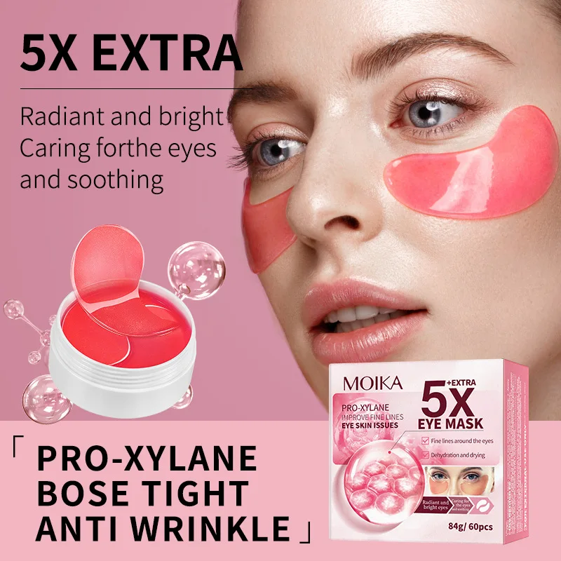 60 Patches 24K Gold Collagen Eye Patch Moisturizing Anti-aging Dark Circle Facial Mask Pro-Xylane Hyaluronic Seaweed Eye Mask collagen eye mask eye mask patch