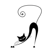 

Bending Yawn Siamese Cat Boby Car Sticker Window Decoration Decal Accessories 8.9*12.2CM