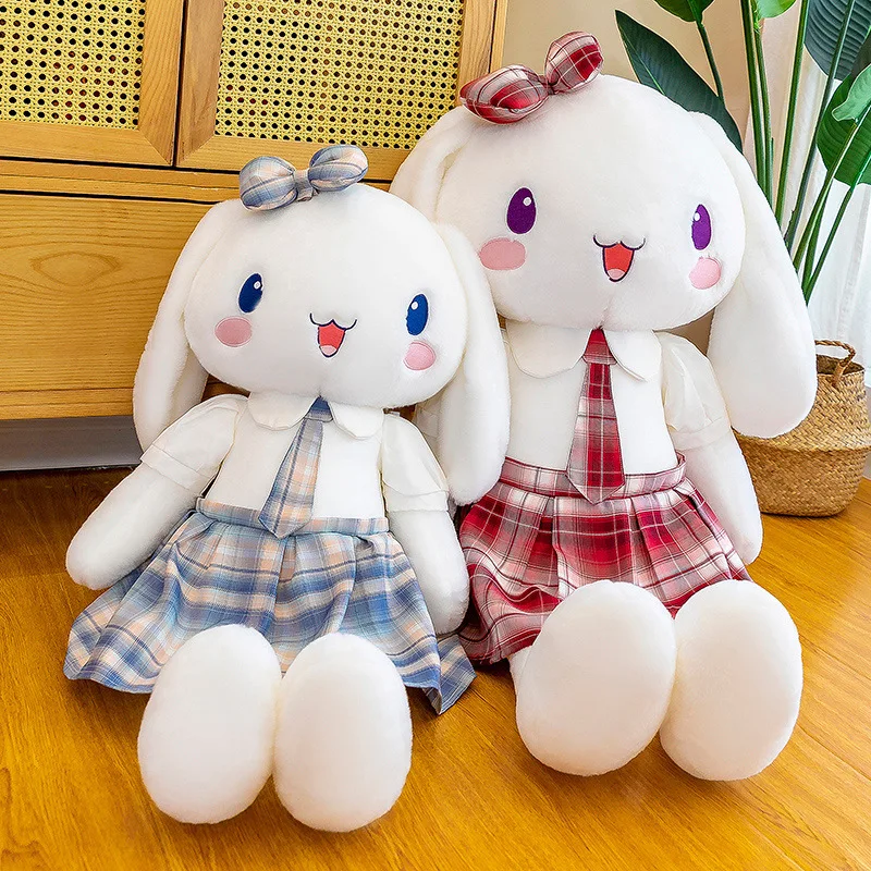 New Stuffed Animals Kids Long Ear bunny Rabbit Sleeping Cartoon Rabbit with Cloth Plush Toy Animal Dolls Children Christmas Gift