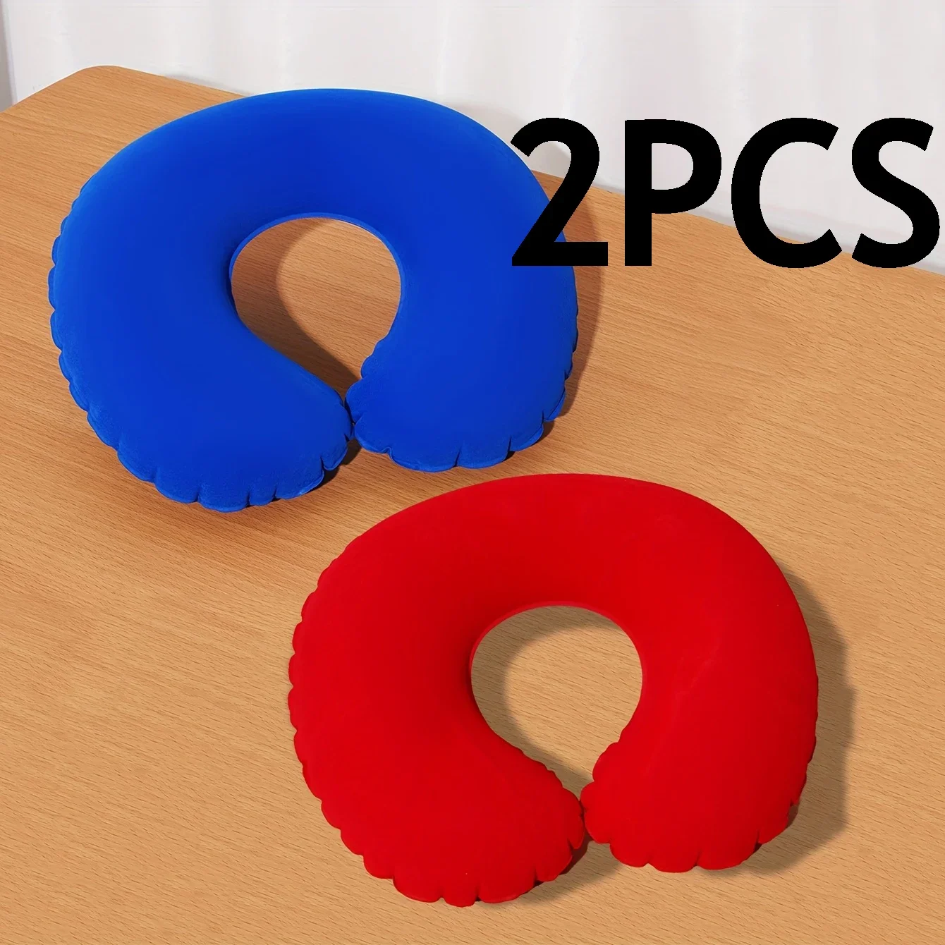 Set of 2 Inflatable U-shaped Neck Pillows - Portable and Foldable for Travel Comfort