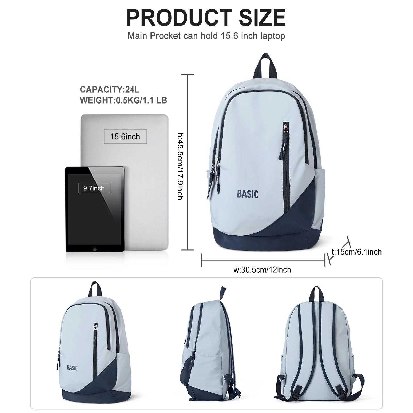 Large Laptop Backpack, Children School Backpack for Teens Boys Girls, Men Women's Portable Backpack, 15.6inch School Bag College