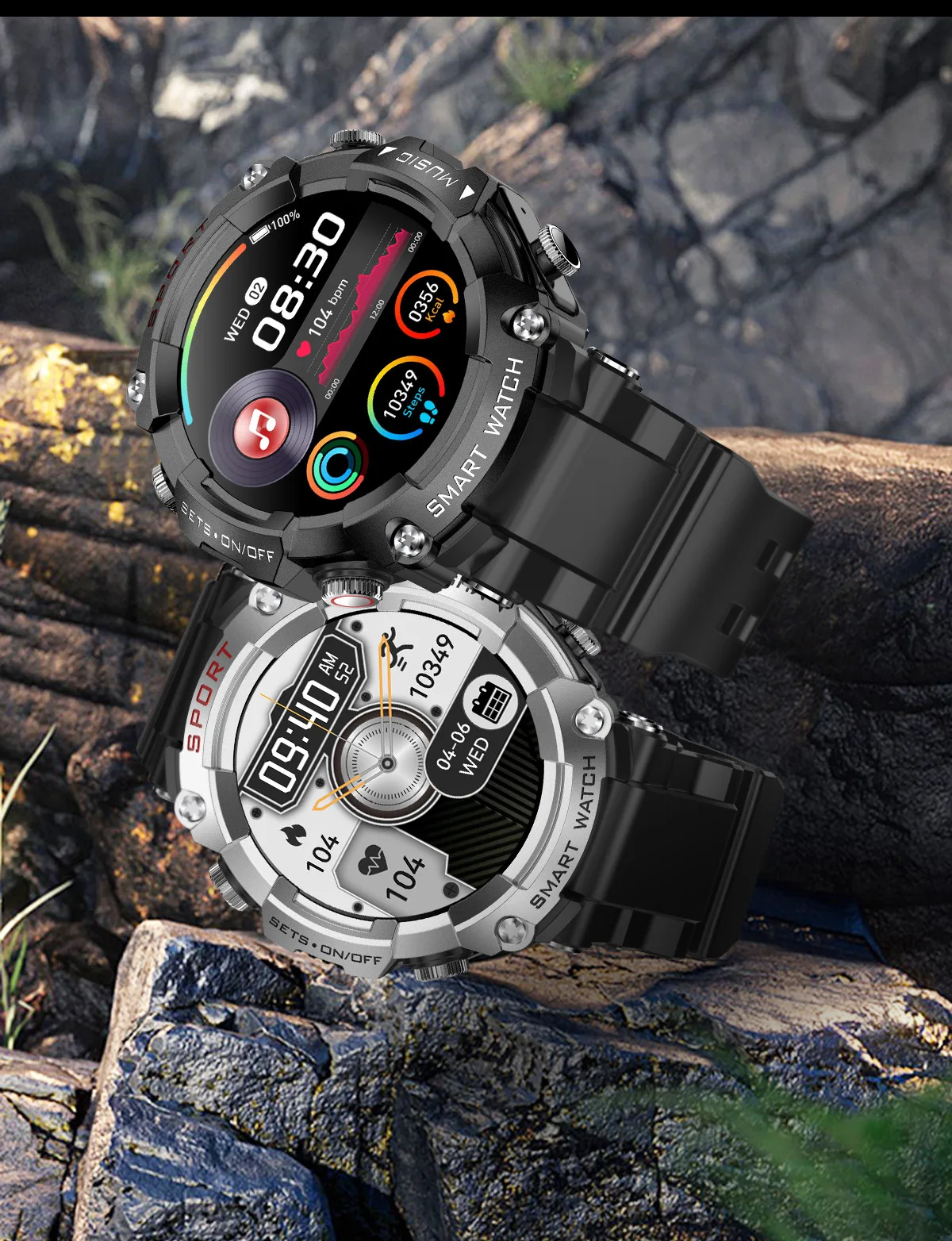 New T96 smartwatch TWS earphone three in one local music MP3 outdoor sports men's watch