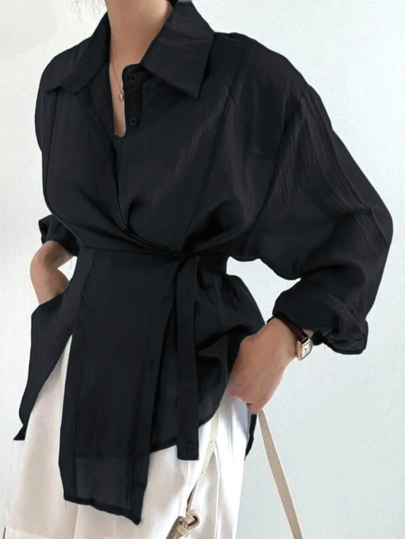 Elegant Office Lady Long Sleeve Women Shirts