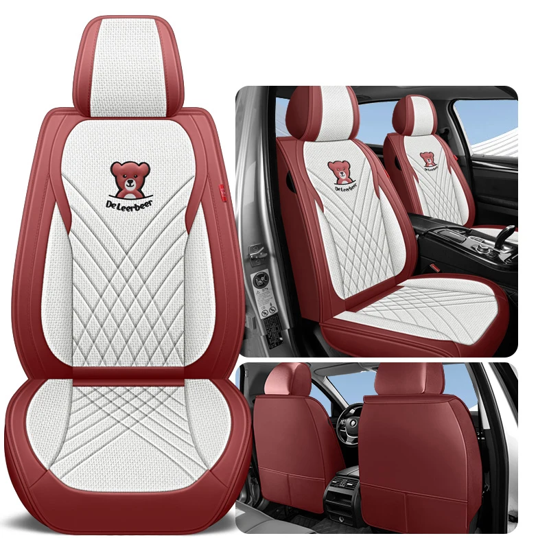 thumbnail image 1 of Funda de asiento de coche de 5 asientos de cuero de lujo con protector impermeable de algodón para Laguna 3, форд фокус 3, Passat B8 Kombi, Hyundai Tucson, 1 of 5