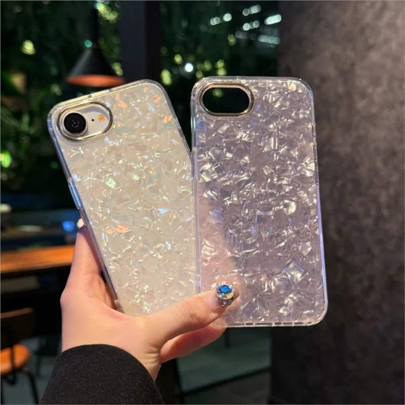 Luxury Aurora Glossy Shell Pattern Shockproof Case with Bright Laser Finish