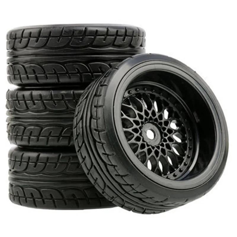 4PCS High-Grip 65mm RC Drift Tires & Wheels for 1/10 On-Road Racing - Durable Flat Run with Fast Shipping