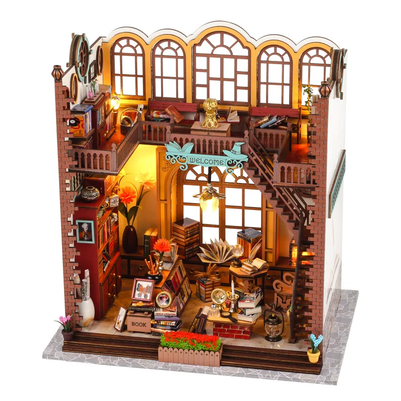 

Diy Magic Book House Casa Wooden Miniature Building Kits Doll Houses With Furniture Light Dollhouse Toy For Girls Birthday Gifts