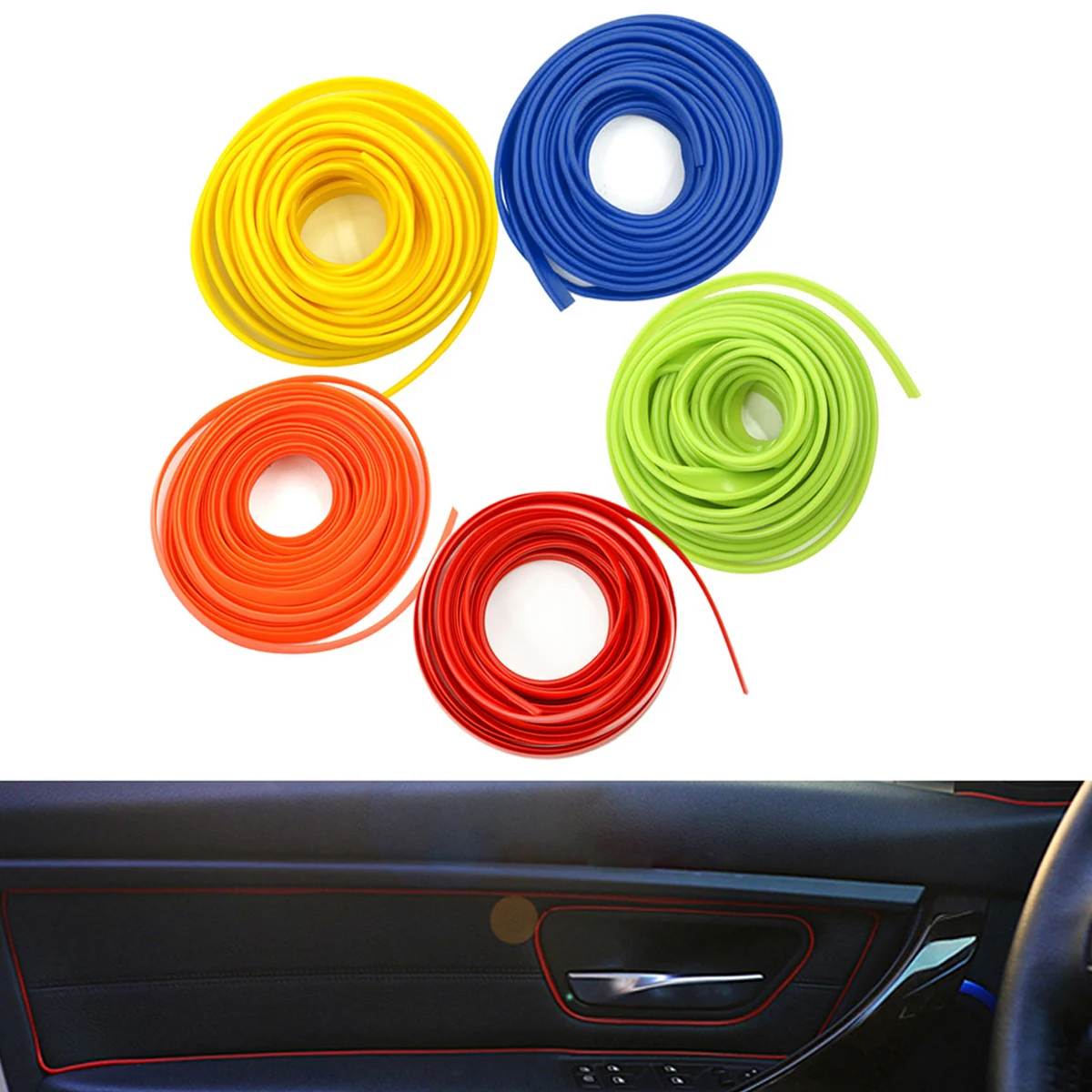 

5M Universal DIY 5 Colors Car Sticker Styling Flexible Interior Internal Decoration Moulding Trim Decorative Strips Line