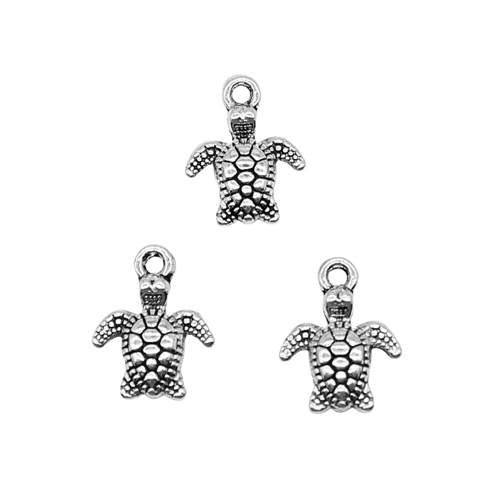 20pcs 10x13mm Sea Turtle Charms DIY Jewelry Findings Animal Charms