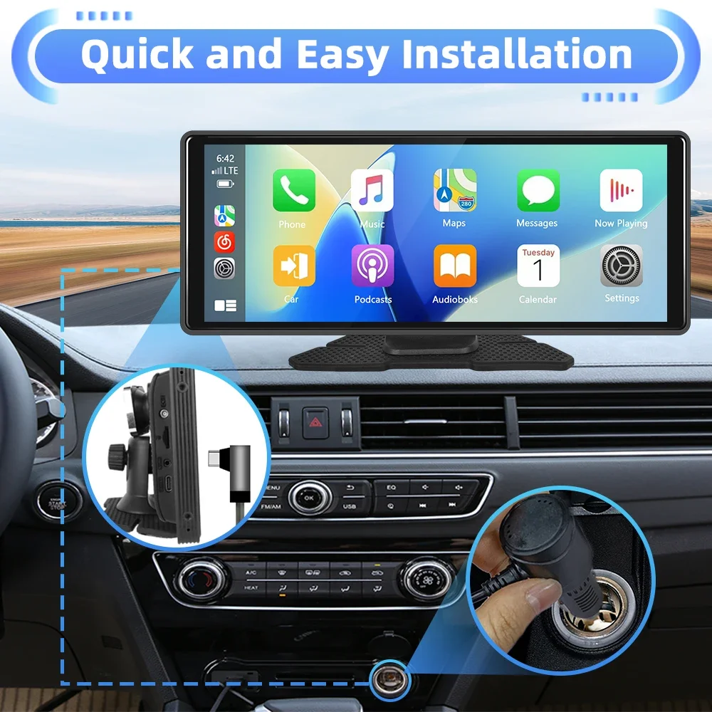 10.26 Inch Car DVR Android Auto Monitor GPS Dash Cam
