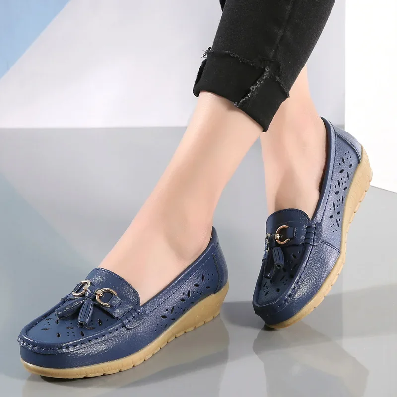 

Women Flats Lightweight Loafers Summer Fashion Hollow Casual Shoes Breathable Sneakers Ladies Slip-on Moccasins Zapatos De Mujer