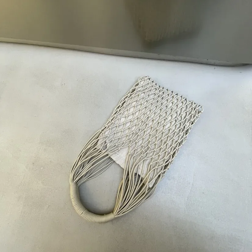 Fashion Cotton Woven Hollow Shoulder Crossbdoy Bags Female Summer Beach Bag Travel Small Tassel Handbag For Women Messenger Bags