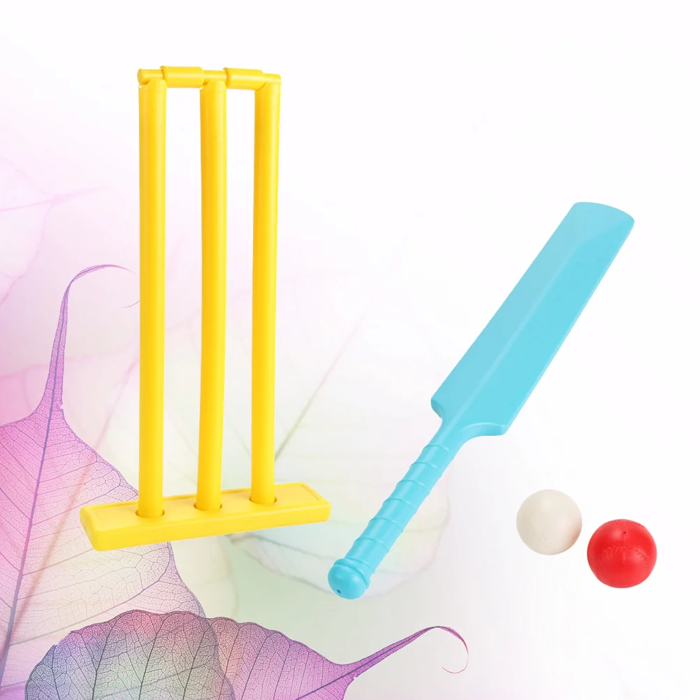 4pcs Kids Cricket Set Outdoor Playing Cricket Bat Stump Parent Child Interactive Sports Game for Backyard Cricket Ball