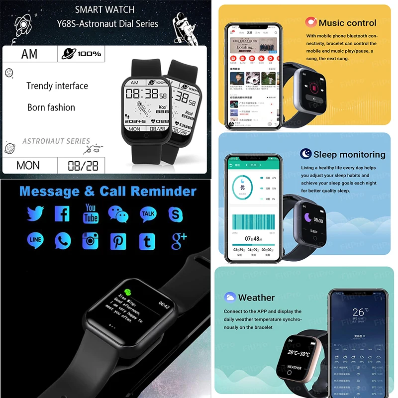 Kids Smart Digital Connected Watch with Call Reminder Heart Rate Monitoring for Boy Girl Men Women Smart Watch Children's Watch 5
