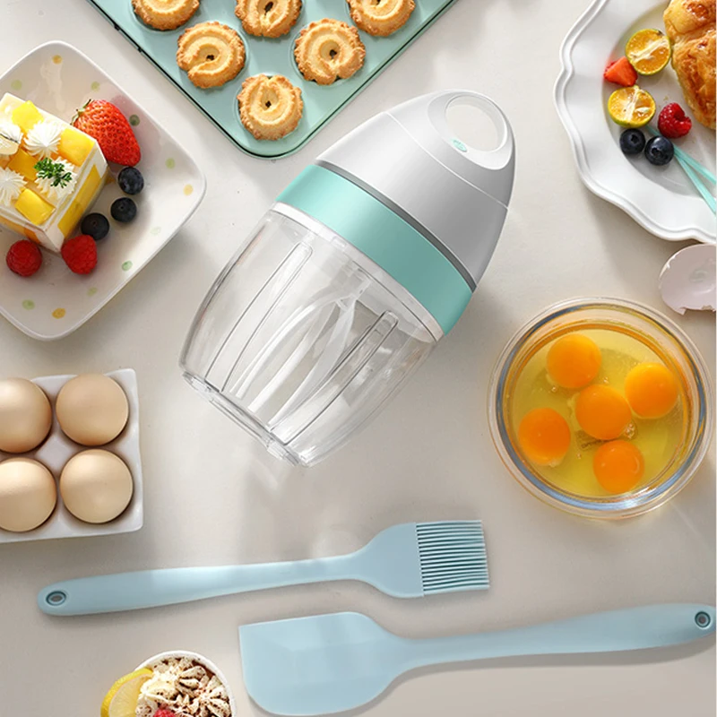 Household Automatic Whisk Electric Milk Frother Whipped Cream Mixer USB Rechargeable Food Blender Whisk Wireless Stand Mixer