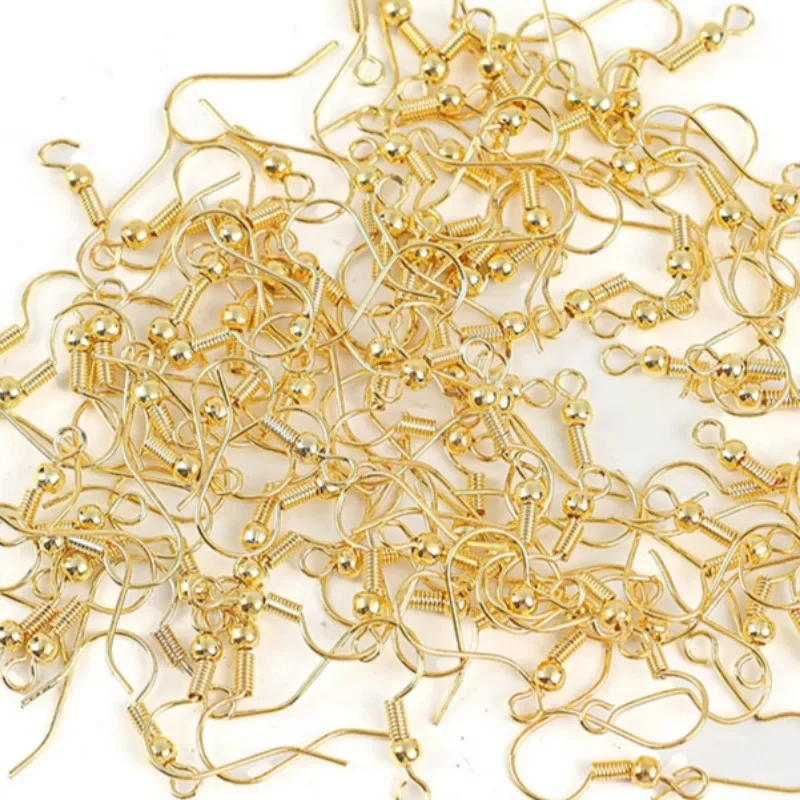 DIY Curved Ear Hook Electroplating Earring Hooks Metal Earring Clasp Iron Ear Hooks Bright Earrings Jewelry Making Accessories