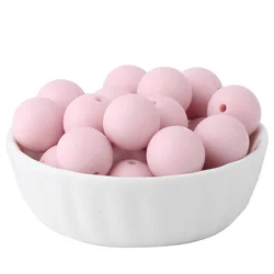 Silicone Round Beads for DIY Jewelry and Accessories (Quartz Pink)