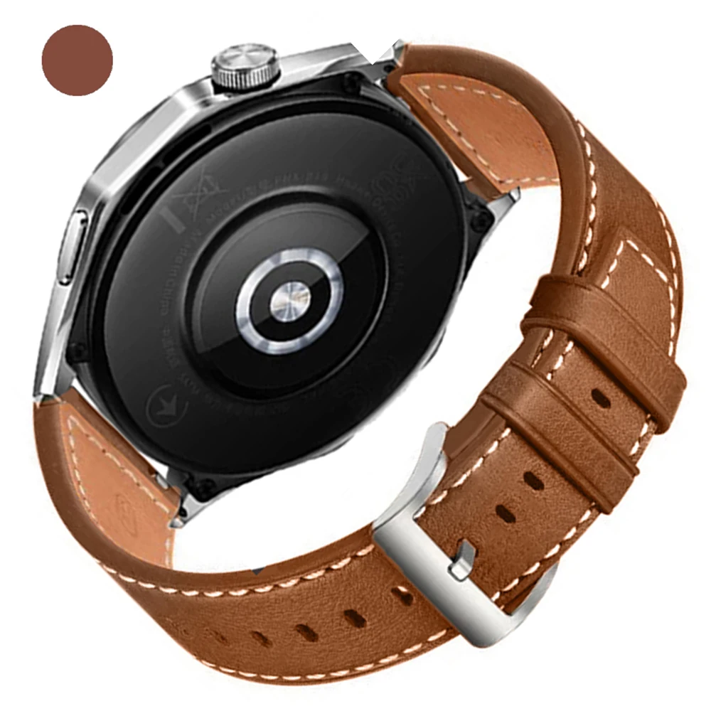 22mm Leather Strap for Garmin Watches - Compatible Replacement Watchband
