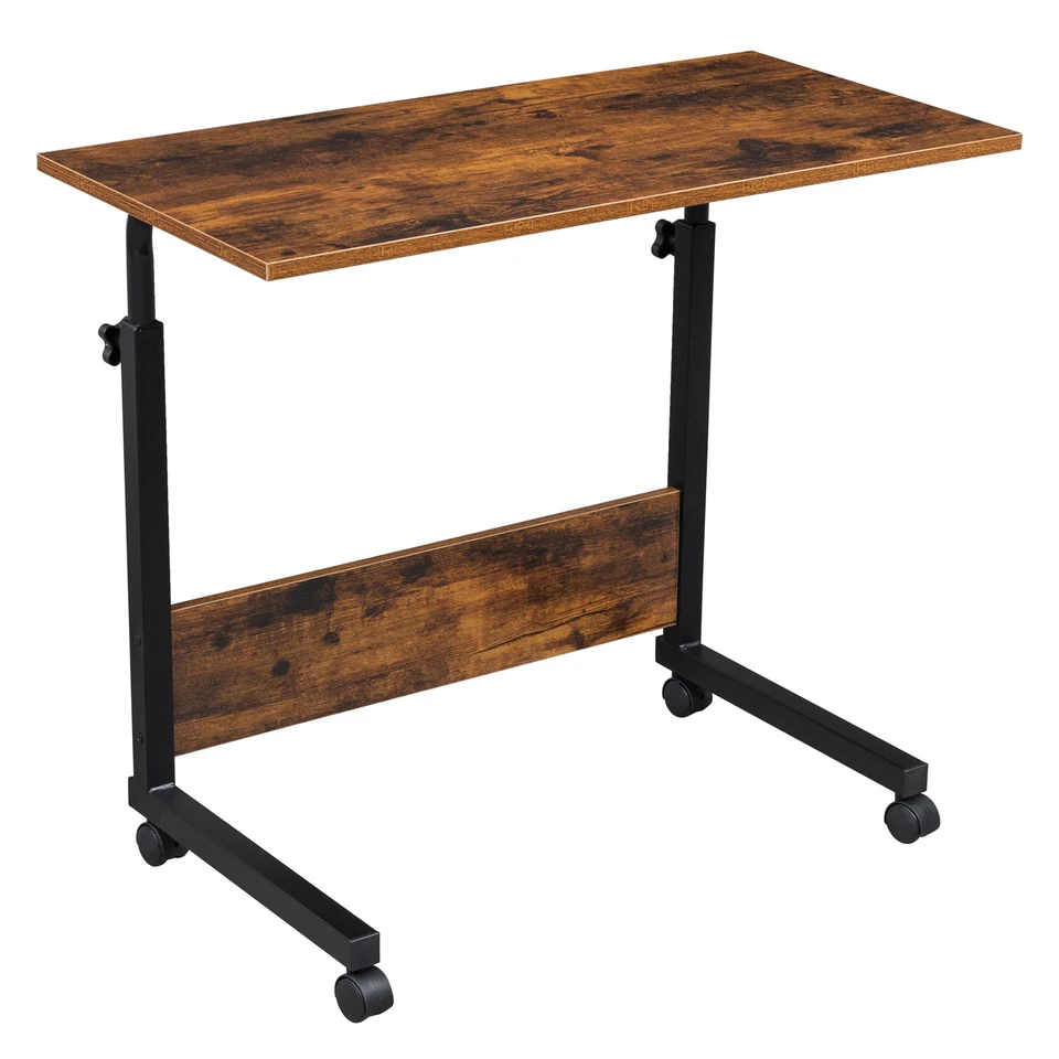 Height Adjustable Rolling Steel Side Table