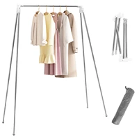 Clothes Drying Rack 53.5 Inch Folable Laundry Drying Rack Stretchable Clothes Drying Hanger with Non Slip Feet Stainless Steel 1
