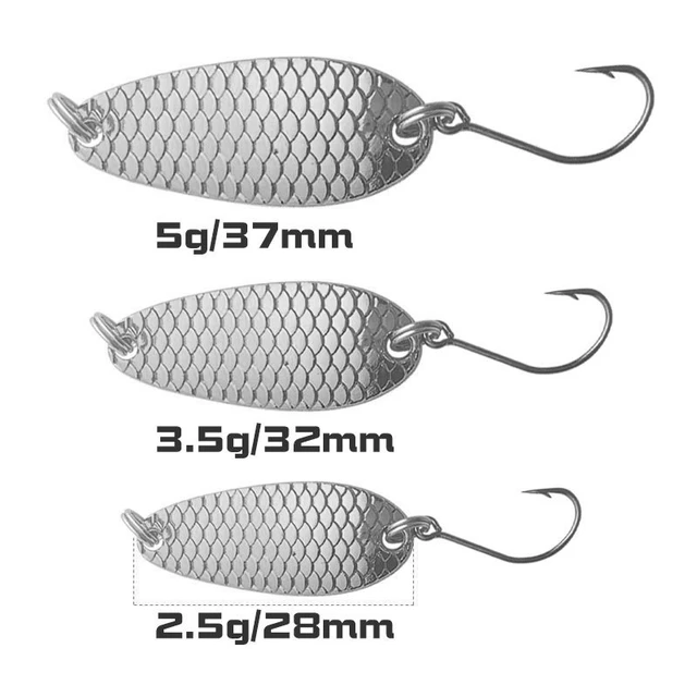 3pcs Fishing Scale Pattern Trolling Spoon Lure Metal Jig