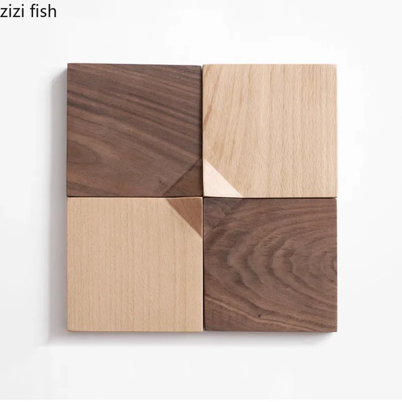 Creative Angled Wooden Sushi Plate Black Walnut Wood Dim Sum Plate Dessert Molecular Gastronomy Specialty Tableware