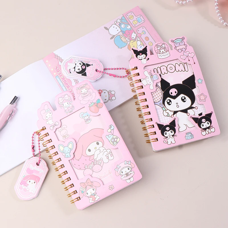 

Новинка, блокнот Sanrio Kawaii Mymelody Cinnamorroll, студенческий мультяшный 45 страниц, цветная книжка с катушкой, милые детские канцелярские принадлежности, подарок