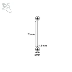Elegant 316L Surgical Steel Spike Barbell Earrings (Barbell-1.6X28mm)