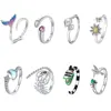 2025 Hot Original Adjustable Hoops Ring S925 Sterling Silver Romantic gift For Women Star Flower rings Love Mother's Day gifts 1