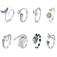 2025 Hot Original Adjustable Hoops Ring S925 Sterling Silver Romantic gift For Women Star Flower rings Love Mother's Day gifts 1
