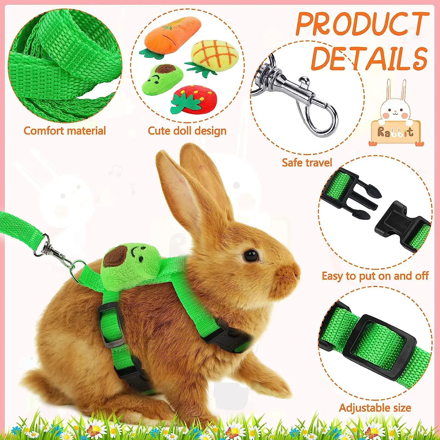 Rabbit Harness and Leash Set 4