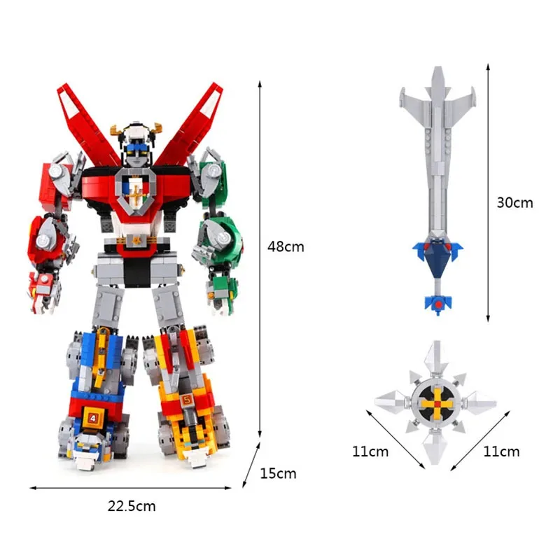 변형 가능한 모델 Voltron Defender of Universe 호환 21311 16057 빌딩 블록 벽돌 장난감, 크리스마스 생일 선물, 5 in 1