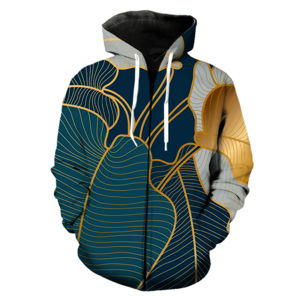 

Tropical Plant Leaves Men's Zipper Hoodie Teens Casual Streetwear Harajuku 2022 Hot Sale Funny Spring Fashion Unisex 3D Print