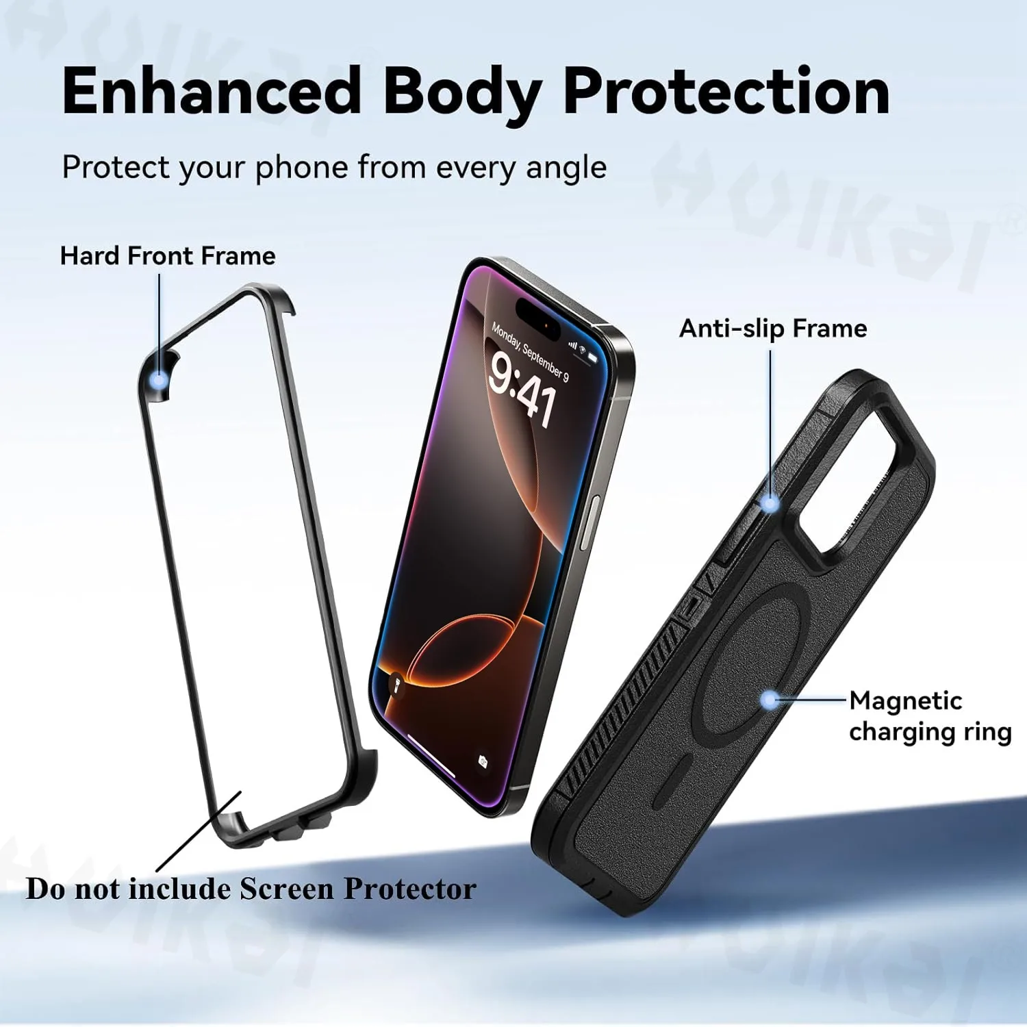 Heavy Duty Shock Absorption Full Body Protective Silicone Rubber Phone Case