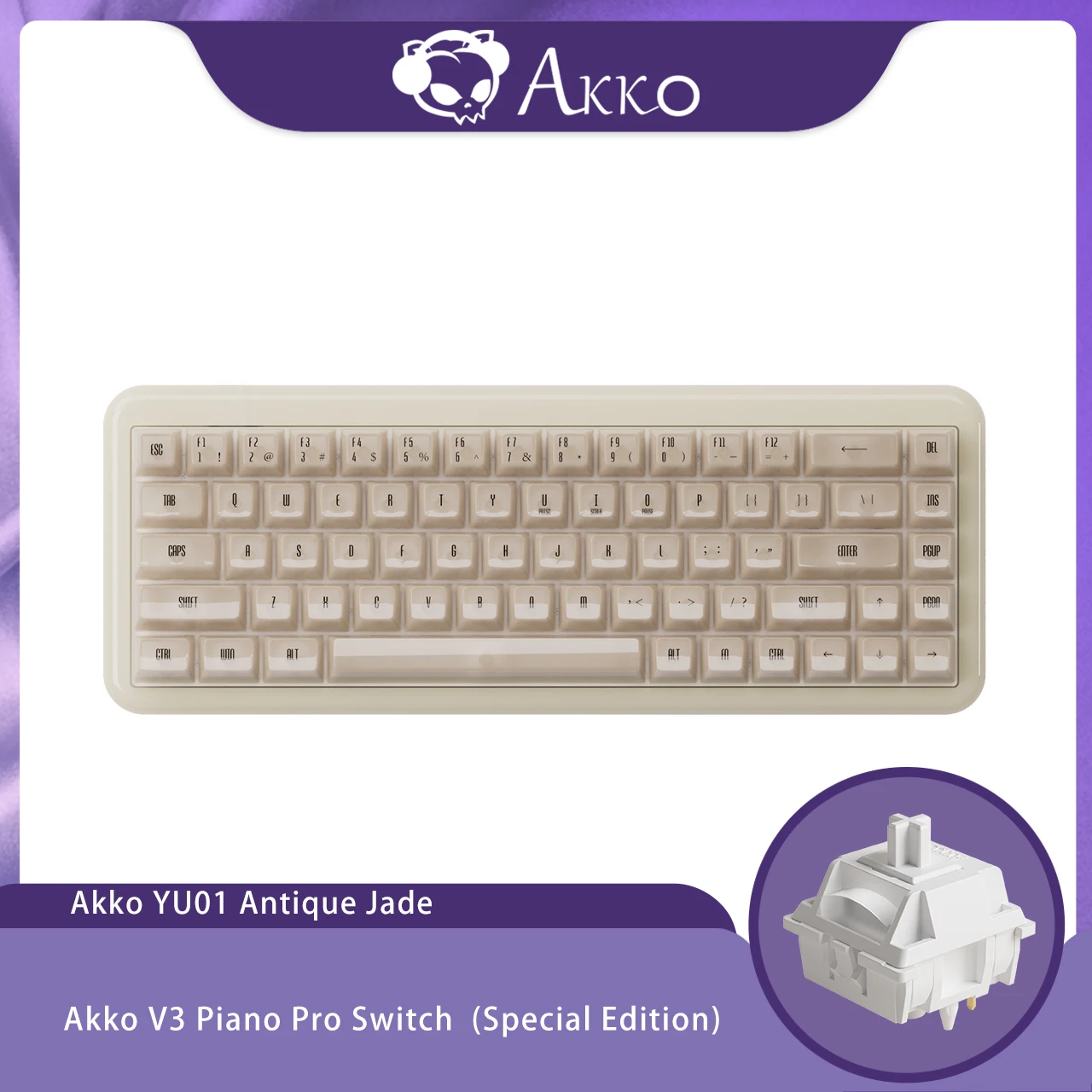 Akko-メカニカルゲーミングキーボード,YU01-Resin rgbバックライト