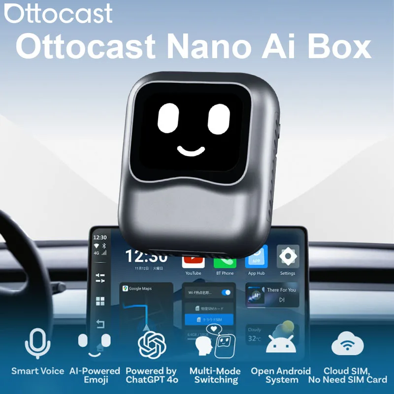 OTTOCAST NANO AI BOX Wireless Carplay Android Auto Adapter