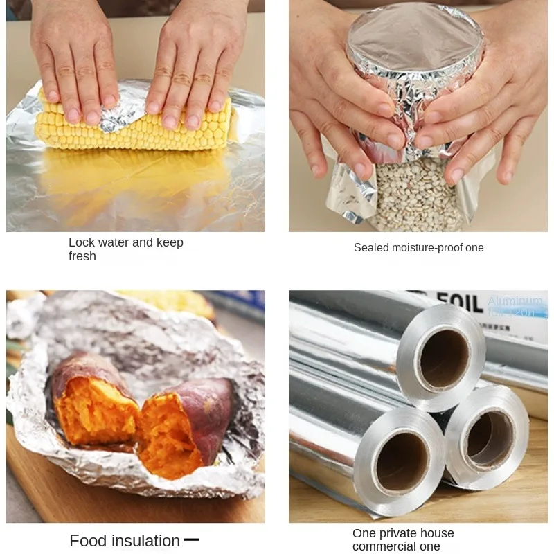 Zackoo 10/20/40M Aluminium Foil for Baking Wrap Disposable