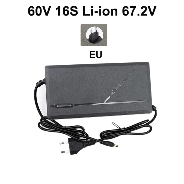 Smart Multi-Voltage Lithium Battery Charger with Adjustable Ampere Settings and EU Plug