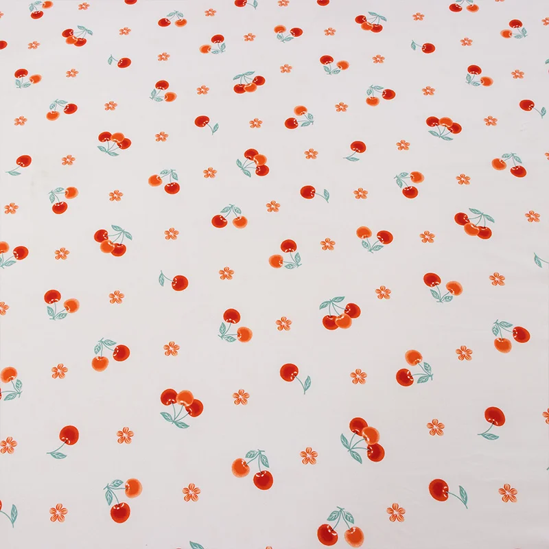 3PC Cherry Little Red Flower Bed Sheet Kawaii Bedding Set 100%Polyester 1Fitted Sheet 2Pillowcase Suitable for adults/children 6