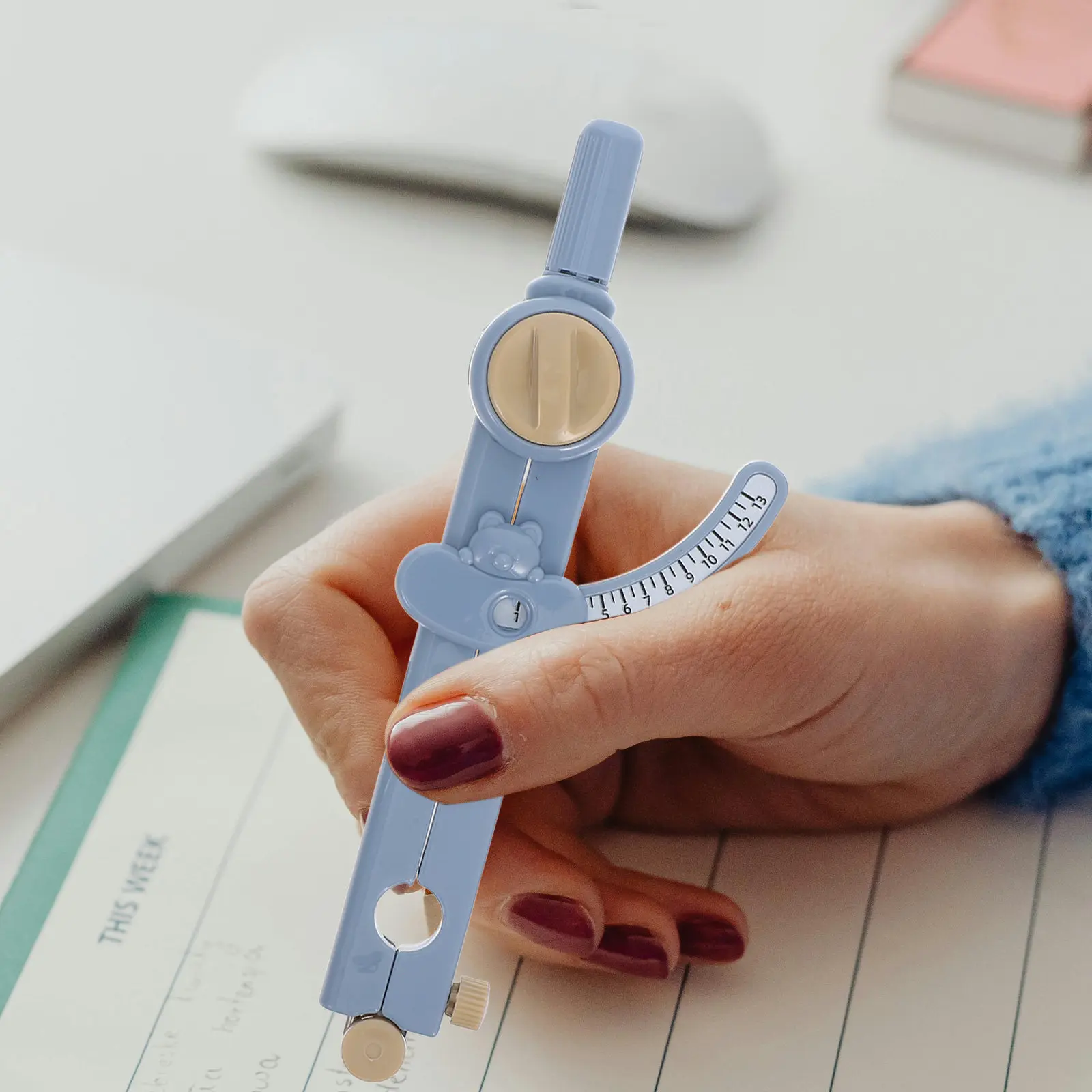 수학 교육용 소형 컴퍼스, 학교 공학 도면 학생용 기하학 도구, 정밀 플라스틱 스케일 암 드로잉