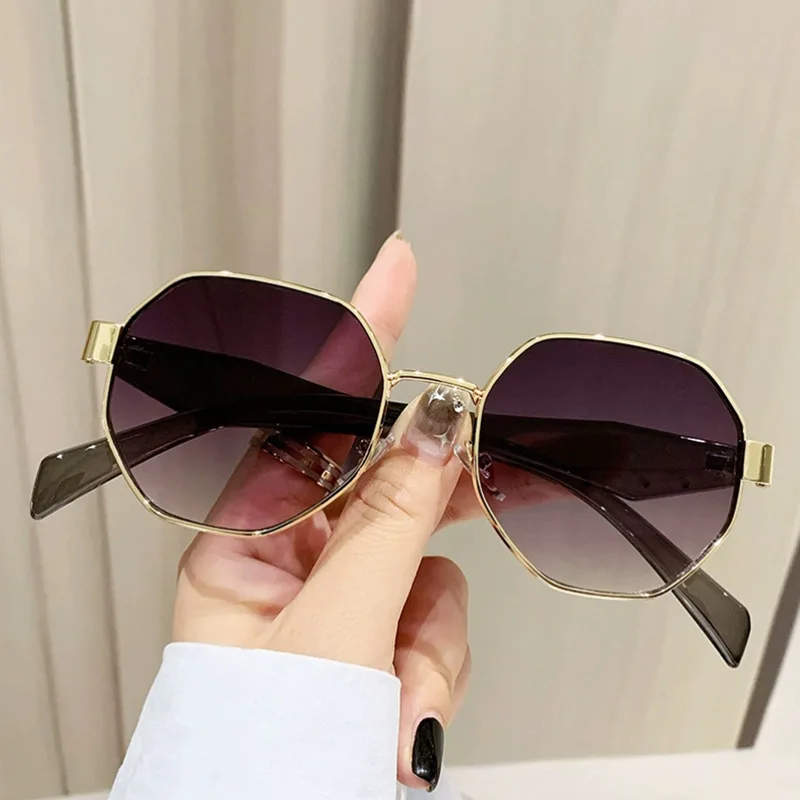 New Retro Sunglasses Women Fashion Polygonal Metal Frame Sunglasses Men Luxury Brand Designer Decorative Sun Glasses Uv400 - Image 2