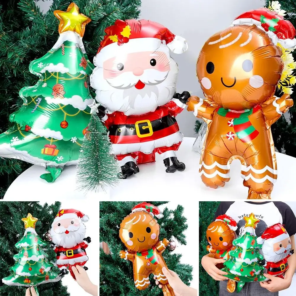 

50Pcs Christmas Balloons Aluminum Foil Small Balloon Toy Xmas Tree Santa Snowman Birthday Party Holiday Christmas Decoration