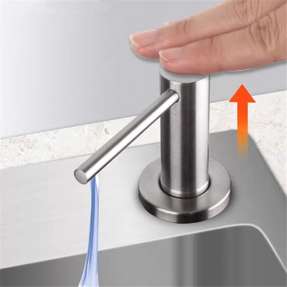 Kitchen Sink Soap Dispenser Stainless Steel Black Dispenser Detergent Liquid Soap Lotion Dispensers Built-in Design 4