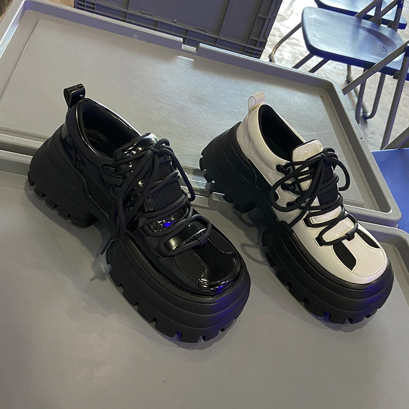 Women's chunky sneakers shoes with mixed colors and thick sole platform bottoms Outlet
